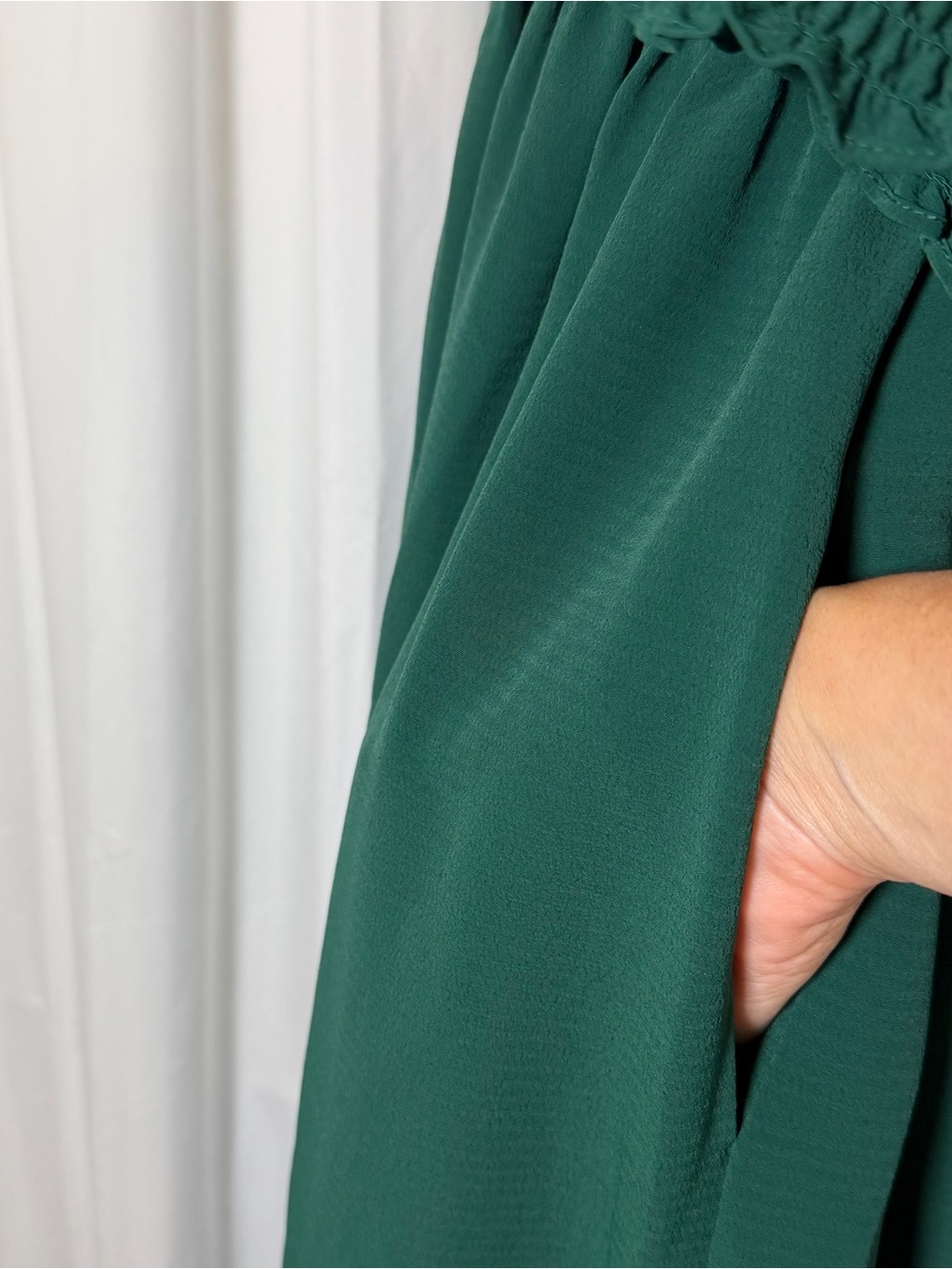 Hill House Home Louisa Nap Dress Medium NWOT Botanical Garden Green Midi Pockets - Picture 8 of 12